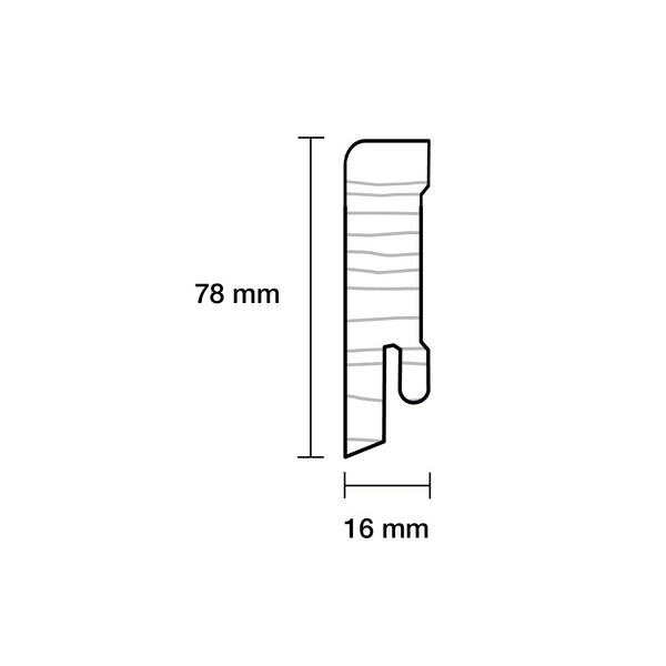 Sockelleiste Kubisch Kiefer weiß, RAL 901616x78x2400mm