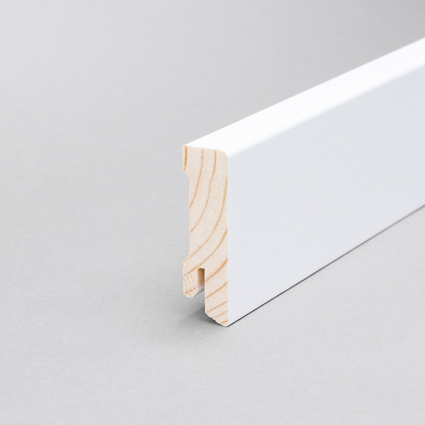 Sockelleiste Modern 16x58x2400mm, Kiefer weiß RAL 9016