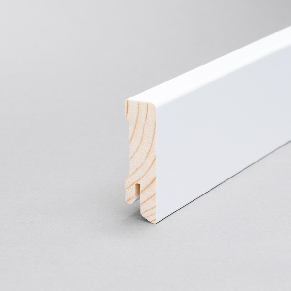 Sockelleiste Kubisch Kiefer Weiss, RAL 9016 kgz.