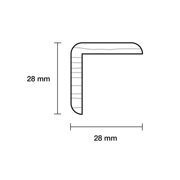 Winkelleiste 28x28x2400mm, Fichte nordisch, roh