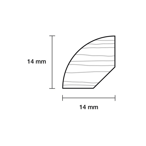 Viertelstab 14x14x2400mm, Kiefer, roh
