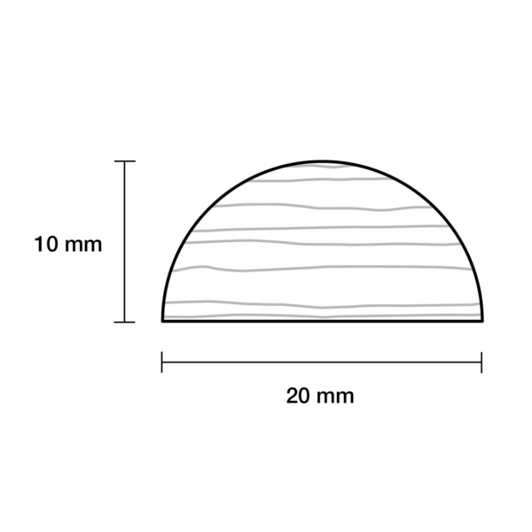 Halbstab 10x20x2400mm, Kiefer, roh