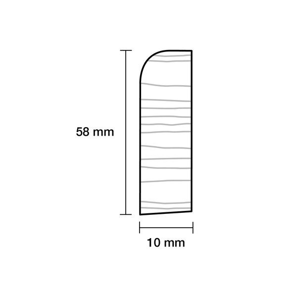 Sockelleiste abgerundet Kiefer roh