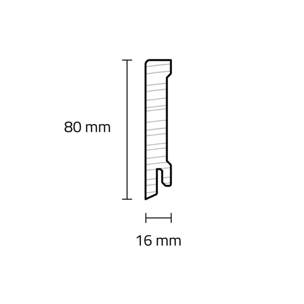 Sockelleiste Modern 16x80x2400mm, Furnier Eiche nat. lack. matt, Clipnut