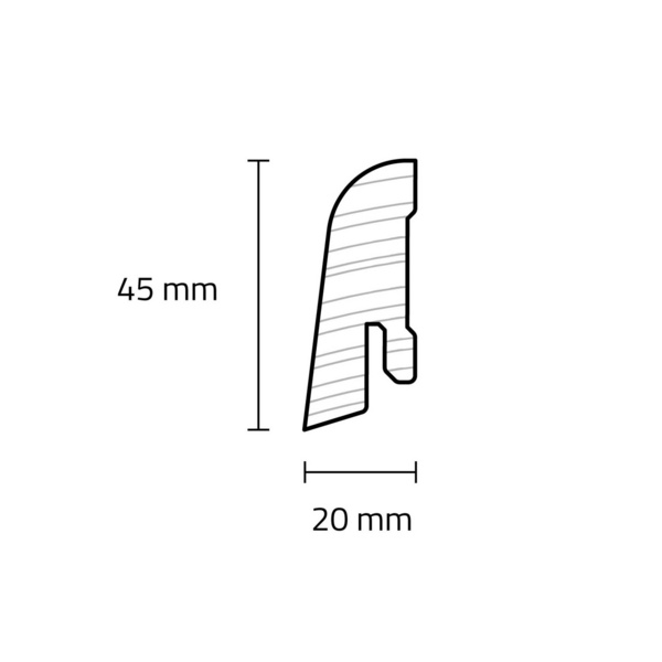 Sockelleiste ExPress 20x45x2400mm, Furnier Eiche natla. matt Clipnut
