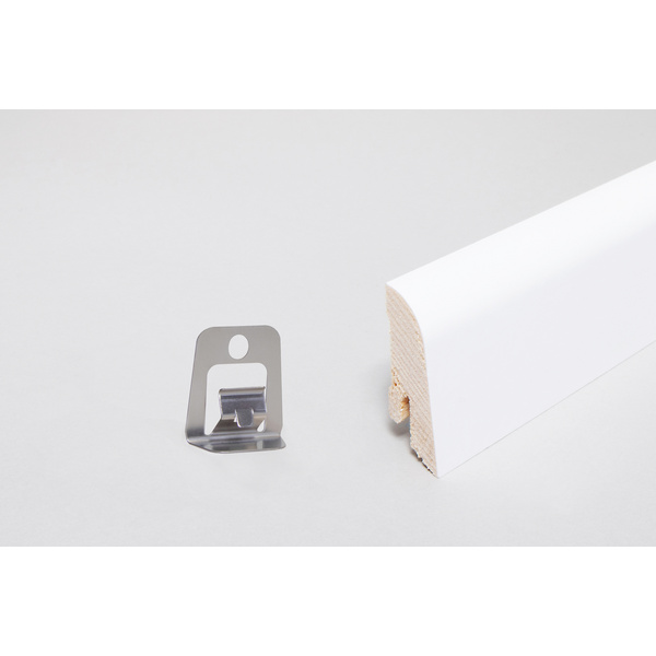 Sockelleiste ExPress 20x45x2400mm, Starkfolie weiß, Clipnut