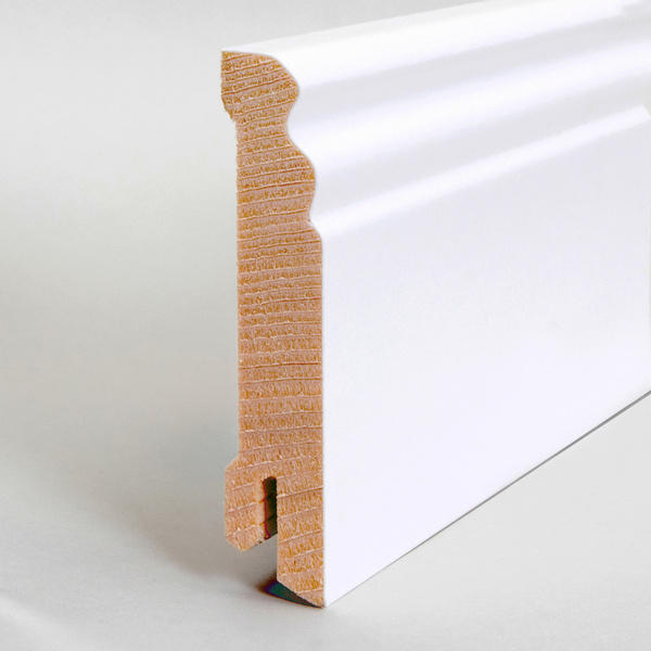 Sockelleiste Altdeutsch 16x80x2400mm, Starkfolie weiß, Clipnut