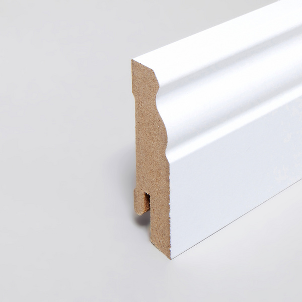 Sockelleiste Altberliner 19x60x2400mm, MDF Folie weiß uni Folie