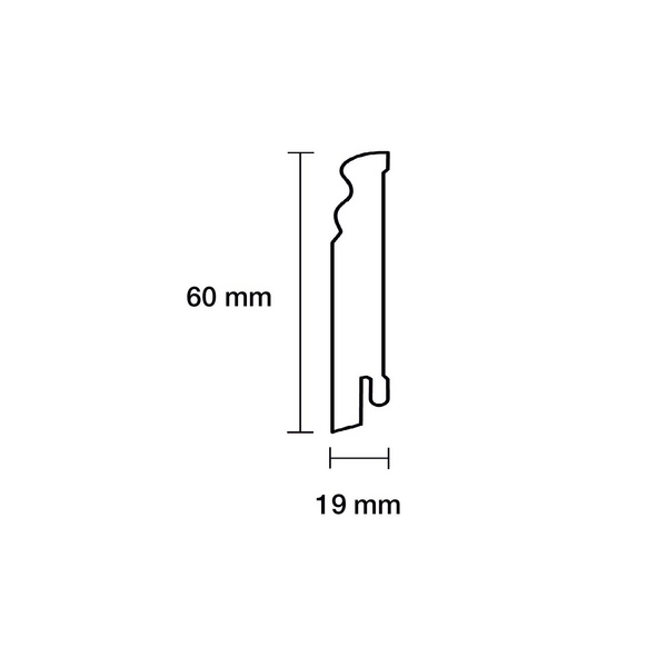 Sockelleiste Altberliner MDF Folie weiß, uni 19x60x2400mm