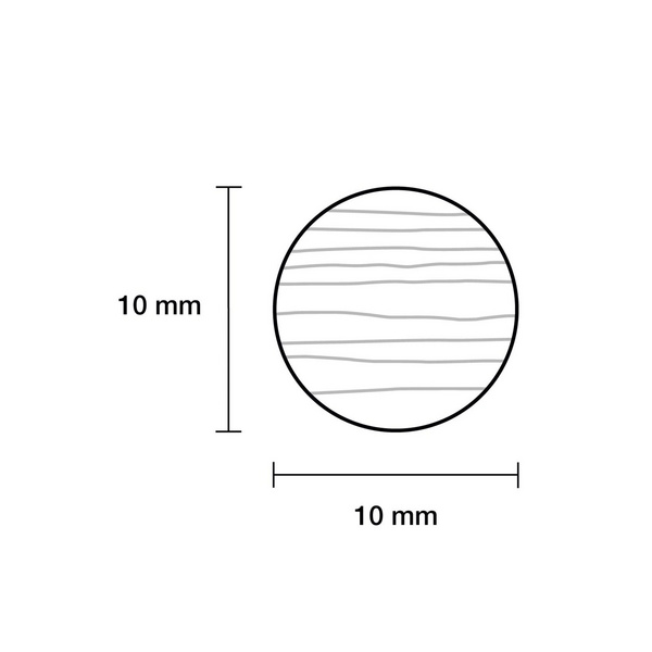 Rundstab 10x10x2400mm, Kiefer, roh