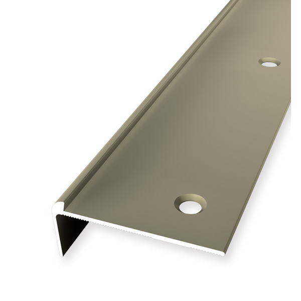 Treppenkantenprofil PF 860 versenkt gebohrt 48x19mm 3mm 2,5m Alu eloxiert sand