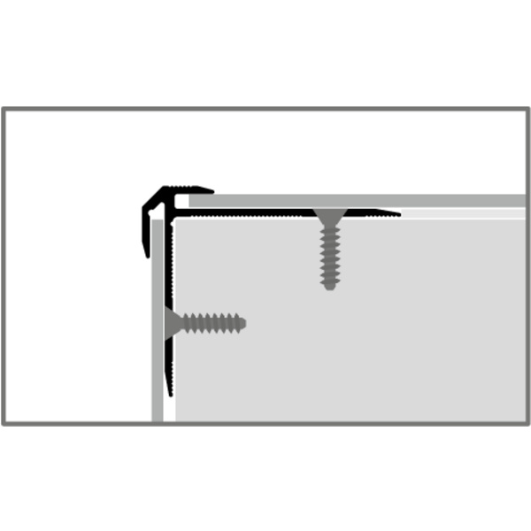 Treppenkantenprofil PF 832 doppelt versetzt versenkt gebohrt 38x35mm 2,0-2,5mm 2,5m Alu eloxiert sand