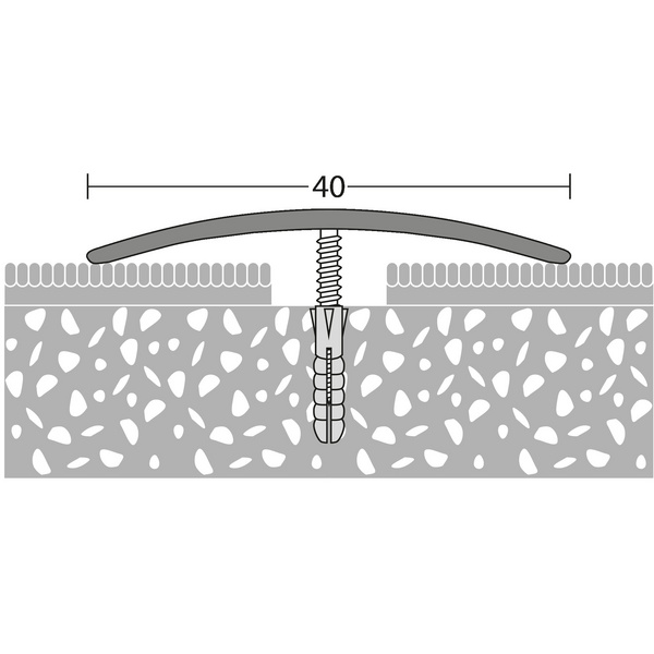 Edelstahl-Übergangsprofil spiegelblank mittig gelocht 40x2700mm