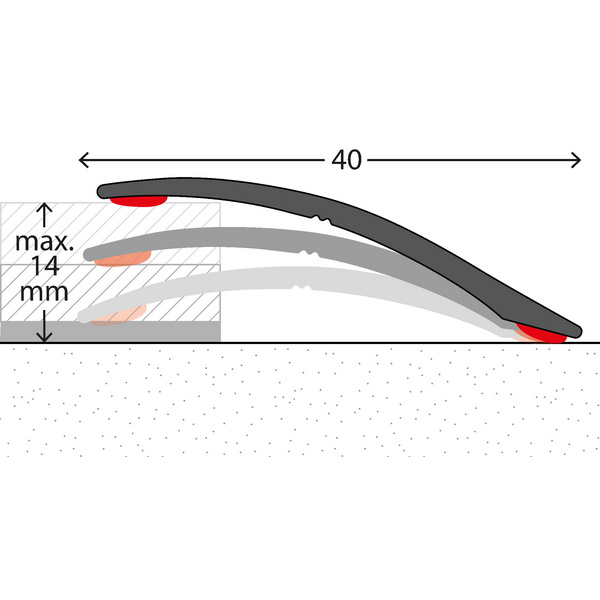 Aluminium-Anpassungsprofil selbstklebend 40x1000mm silber