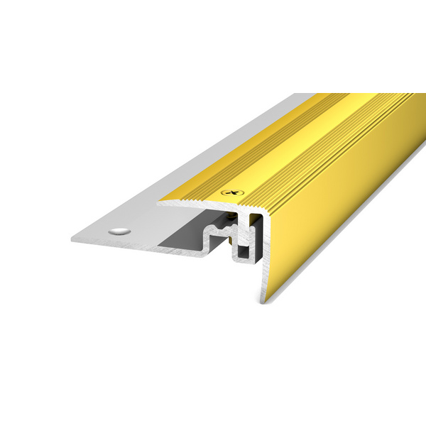 PS 400 Treppenkantenprofil für Belagstärken von 7 - 15mm 60x25x1000mm, gold