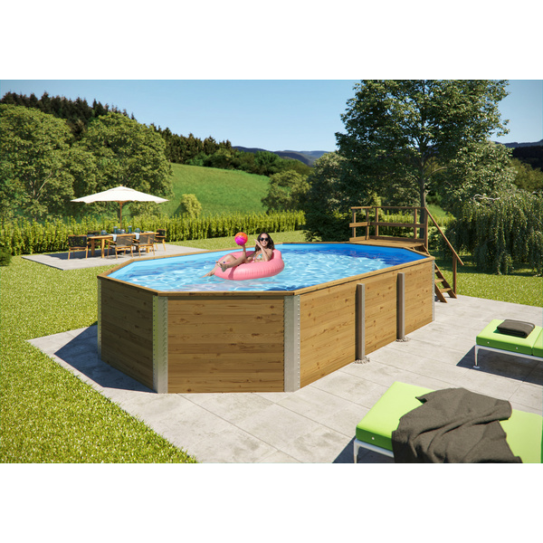 Massivholzpool 594, Sparset inkl. Sandfilteranlage und Technikraum