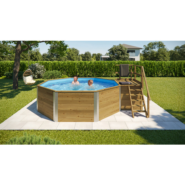 Massivholzpool 593 B Gr.1, Sparsetinkl. Sandfilteranlage und Technikraum