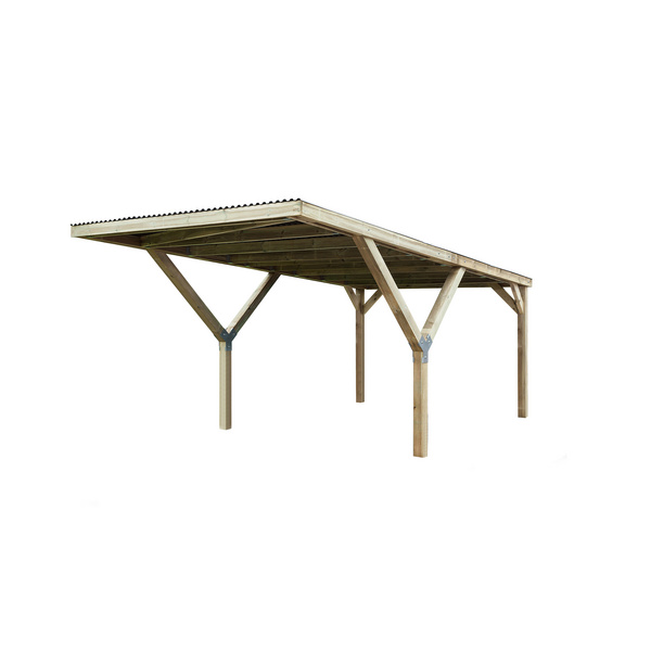 Y-Einzelcarport, mit Trapezblech-Dach