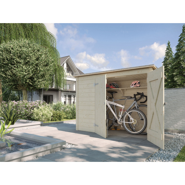 Fahrrad- und Mülltonnenbox, natur, 19mm
