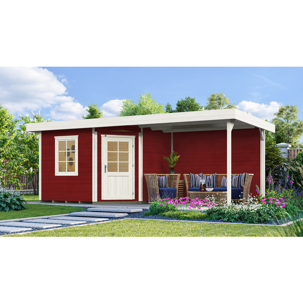 Designhaus 213 B Gr.2, 5-Eck, schwedenrot, 28mm, ET, F, Anbau ca. 300cm