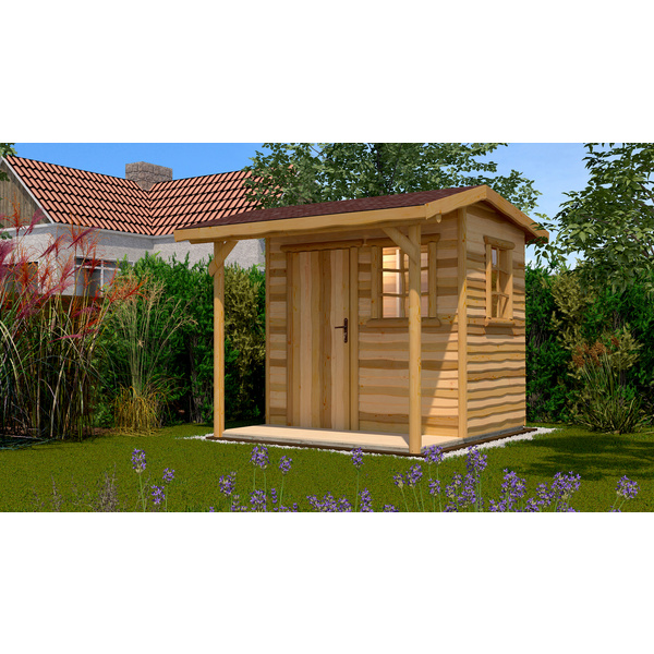 Gartenhaus 820 Gr.1, natur, VD/T 100cm, ET, EF