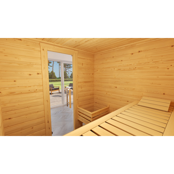 Massivholzsauna BERGEN 1.8 GT, Kompakt 5, 4
