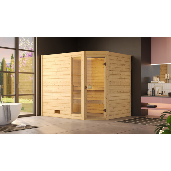 Massivholzsauna 38mm VALIDA Eck 3 GTF