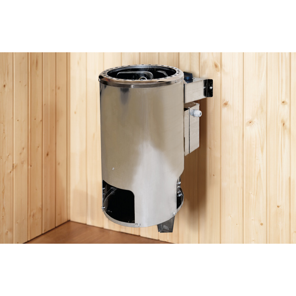 Massivholz-Elementsauna 38mm LAUKKALA 1 GT, Kompakt 3, 6, Leuchte