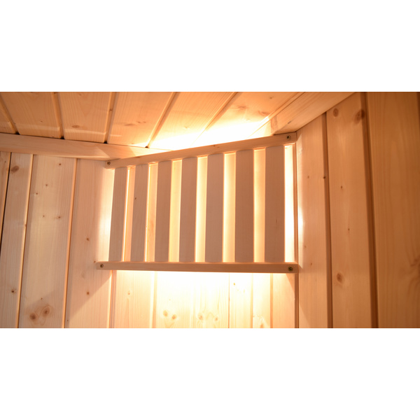 Massivholz-Elementsauna 38mm LAUKKALA 3 GTFSaunaleuchten-Set, Kompakt 9.0