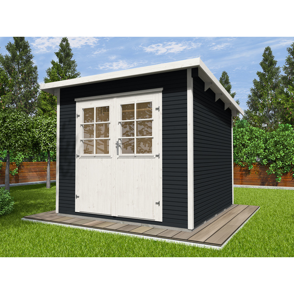 Gartenhaus 219 Gr.1, 28mm, Flachdach mitLine, anthrazit, DT