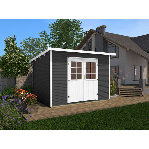 Gartenhaus 219 Gr.3, 28mm, Flachdach mitLine, anthrazit, DT