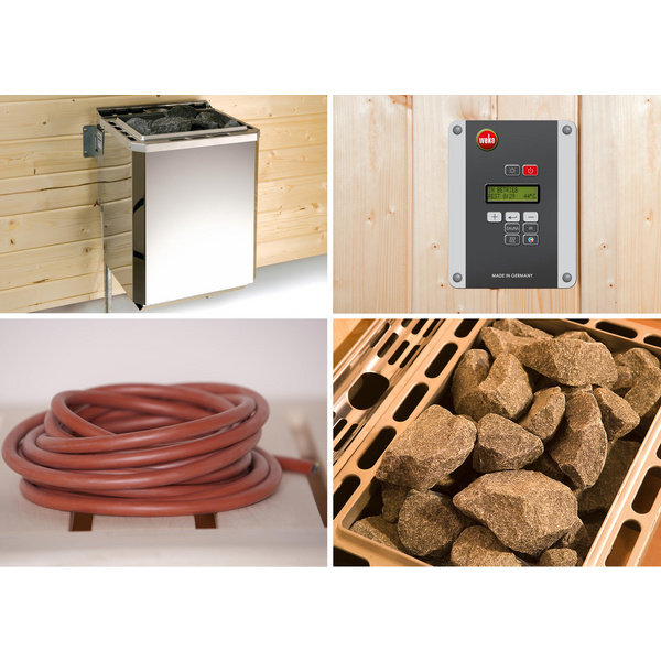 Elementsauna KIRUNA 2 GT inkl. 4, 5 kW BioS-Ofenset (230 V)