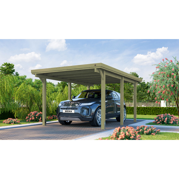 Flachdach Einzelcarport 617 Gr.1 mit Trapezblech-Dach
