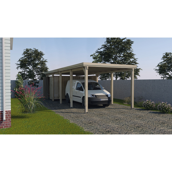 Flachdach Einzelcarport 617 Gr.3 ohne Dacheindeckung