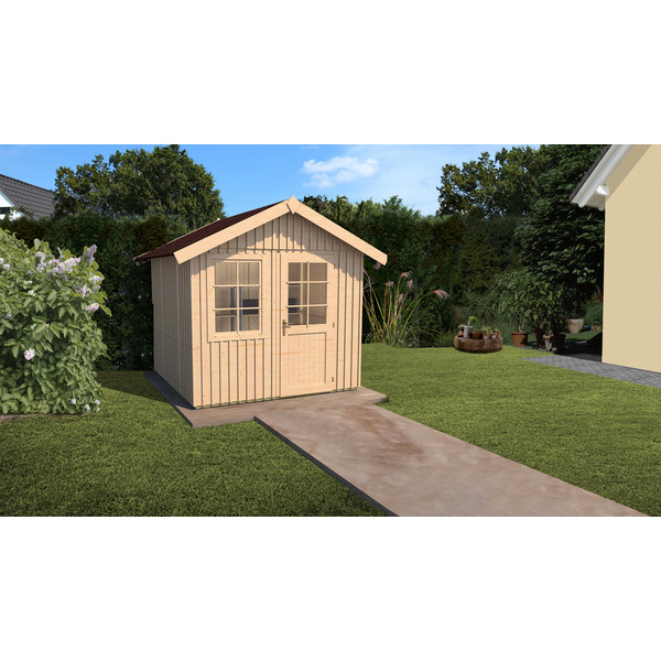 Komfort-Schwedenhaus Gr.1 Tür und Fenster 250x250cm, schwedenrot
