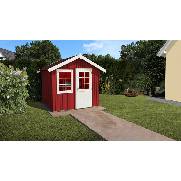 Komfort-Schwedenhaus Gr.2 Tür und Fenster 300x300cm, schwedenrot
