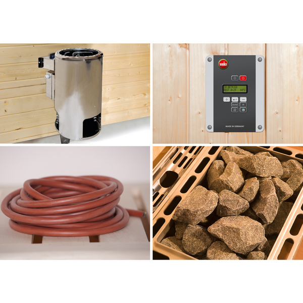 Elementsauna KIRUNA 1 GT inkl. 3, 6 kW BioS-Ofenset (230 V)