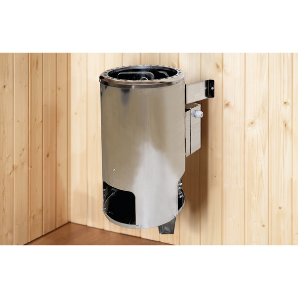 Massivholz-Elementsauna LAUKKALA13, 6 kW OS+Leuchte