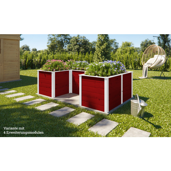 Ergänzungssatz Hochbeet Modular, 21mm, rot, 67cm