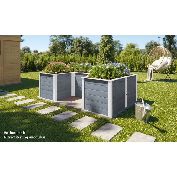 Ergänzungssatz Hochbeet Modular, 21mm, grau, 67cm