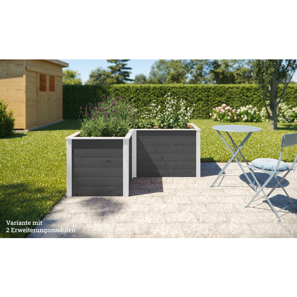 Ergänzungssatz Hochbeet Modular, 21mm, anthrazit, 67cm