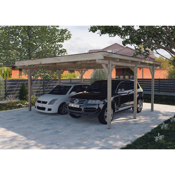 Flachdach-Doppelcarport 616