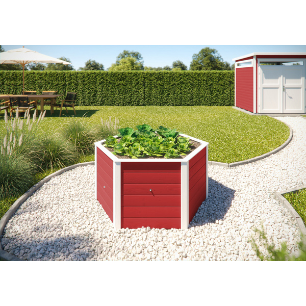 Elementhochbeet 6-Eck, 669, 21mm, rot