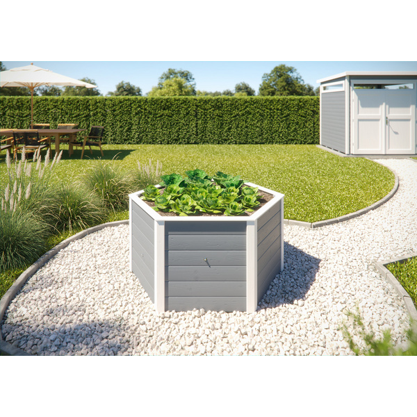 Elementhochbeet 6-Eck, 669, 21mm, grau