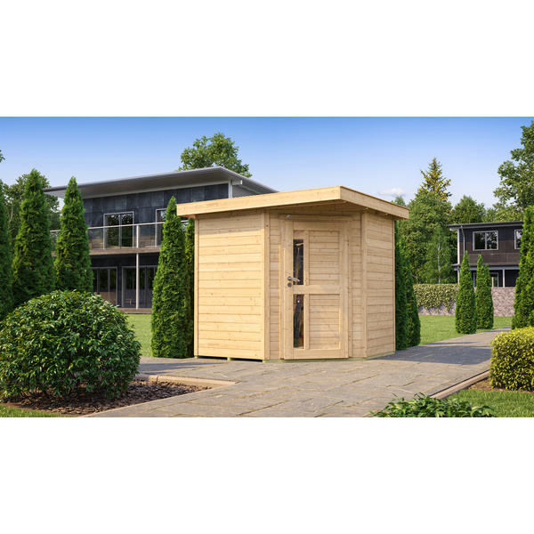 Gartenhaus 229 A Gr. 1, natur, 21mm, neue Design-Einzeltür