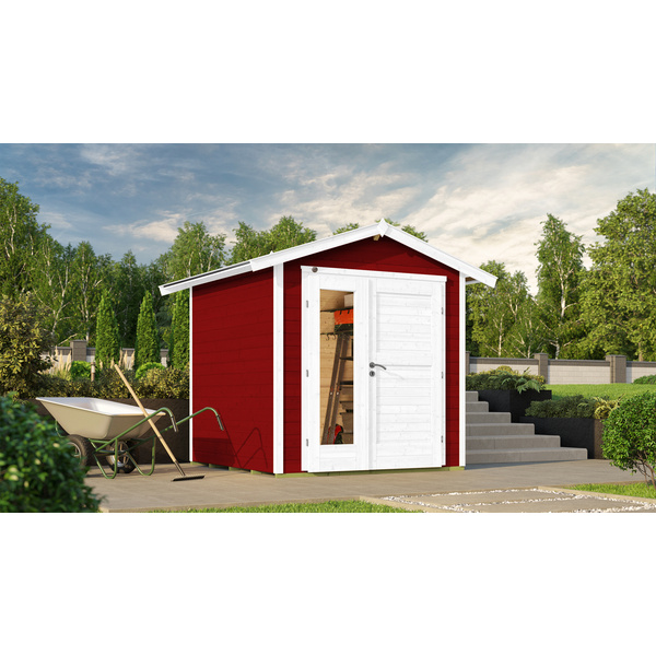 Gartenhaus 224 A Gr. 1 schwedenrot, 21mm, neue Design-Doppeltür