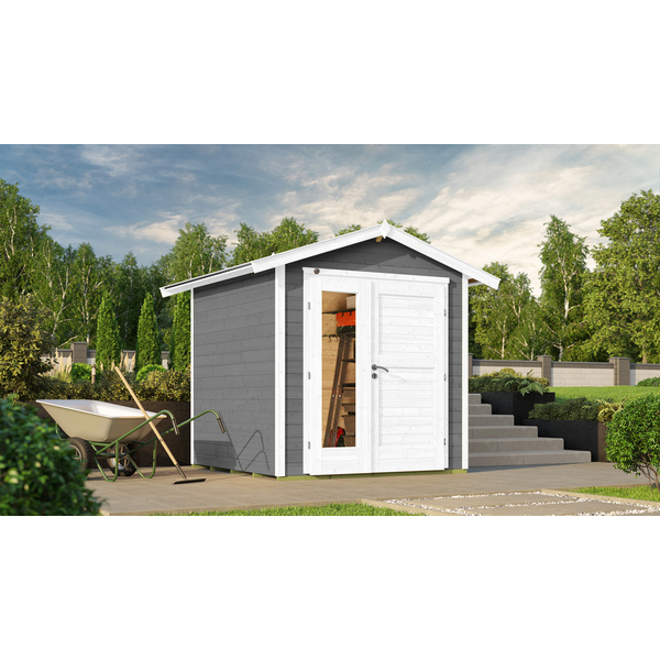 Gartenhaus 224 A Gr. 1 grau, 21mm, neue Design-Doppeltür