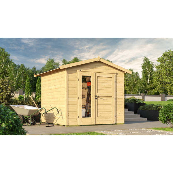 Gartenhaus 224 A Gr. 2 natur, 21mm, neue Design-Doppeltür