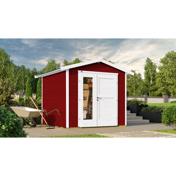 Gartenhaus 224 A Gr. 2 schwedenrot, 21mm, neue Design-Doppeltür