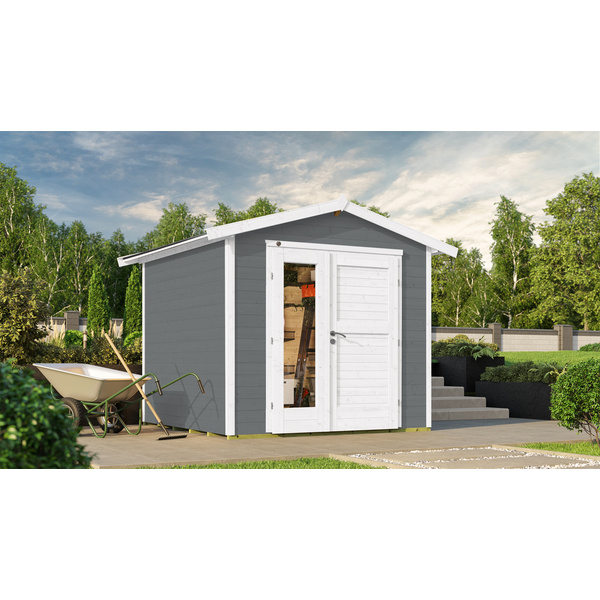 Gartenhaus 224 A Gr. 2 grau, 21mm, neue Design-Doppeltür